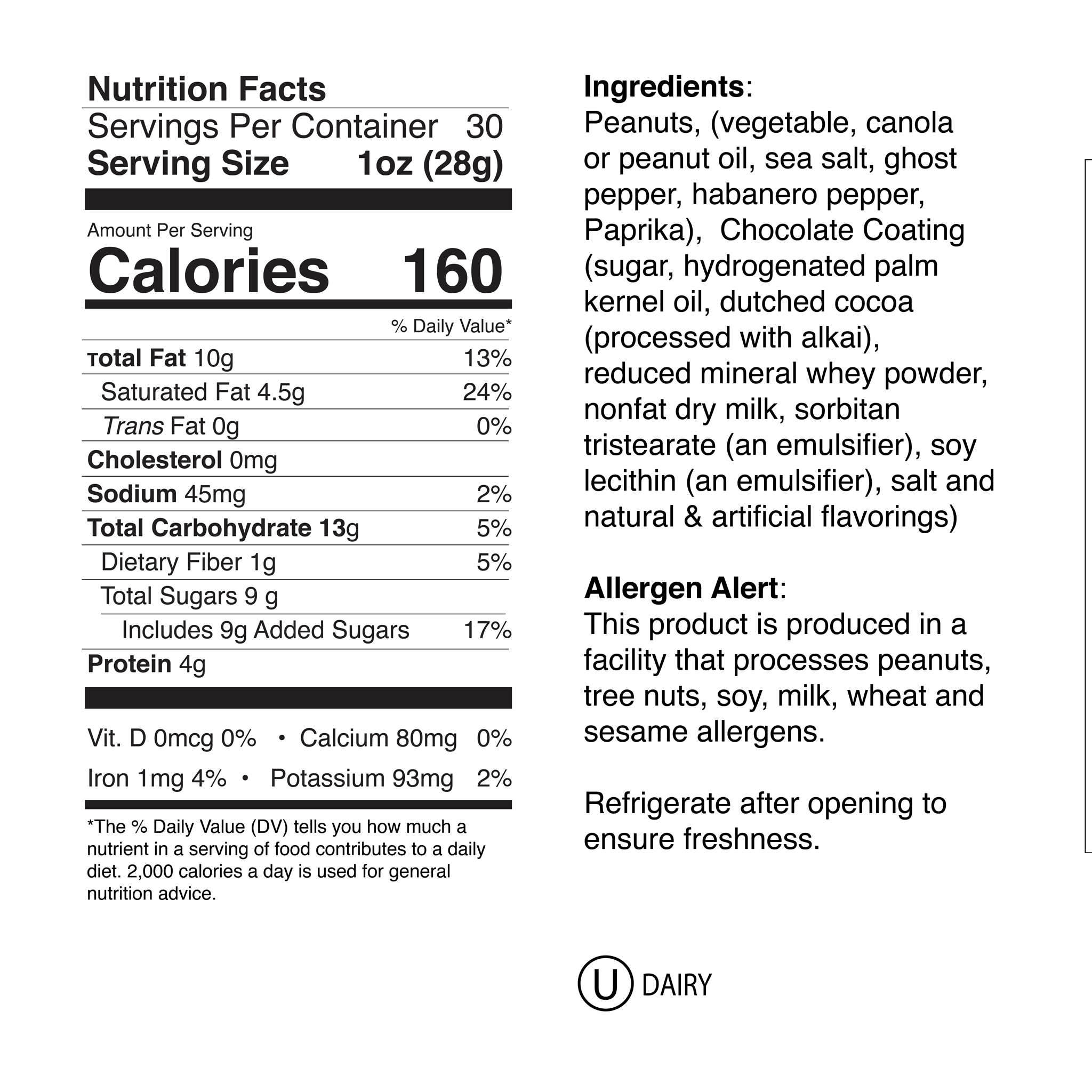 Choc Weeping Mary Large Jar Nutrition Info