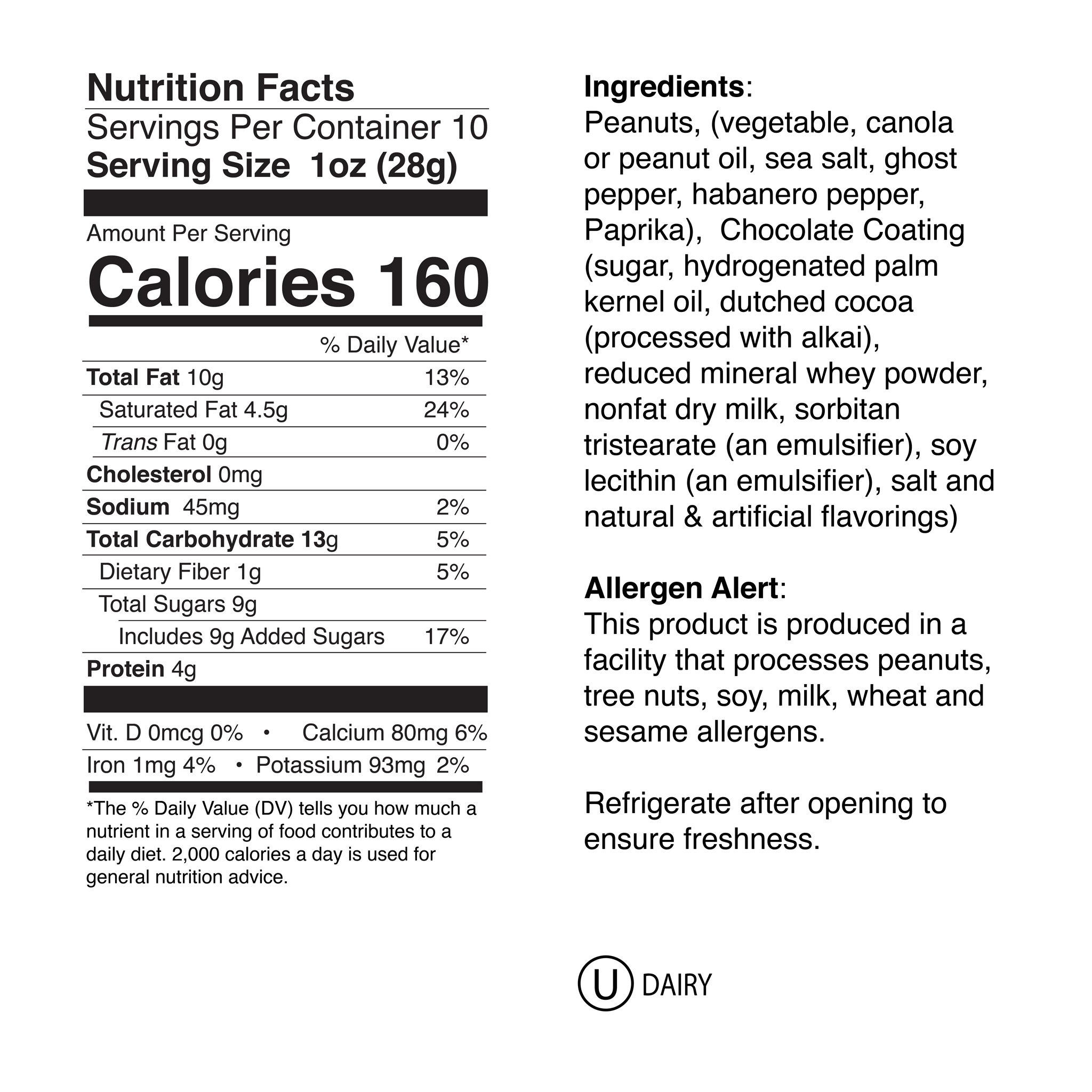 Choc Weeping Mary Small Jar Nutrition Info