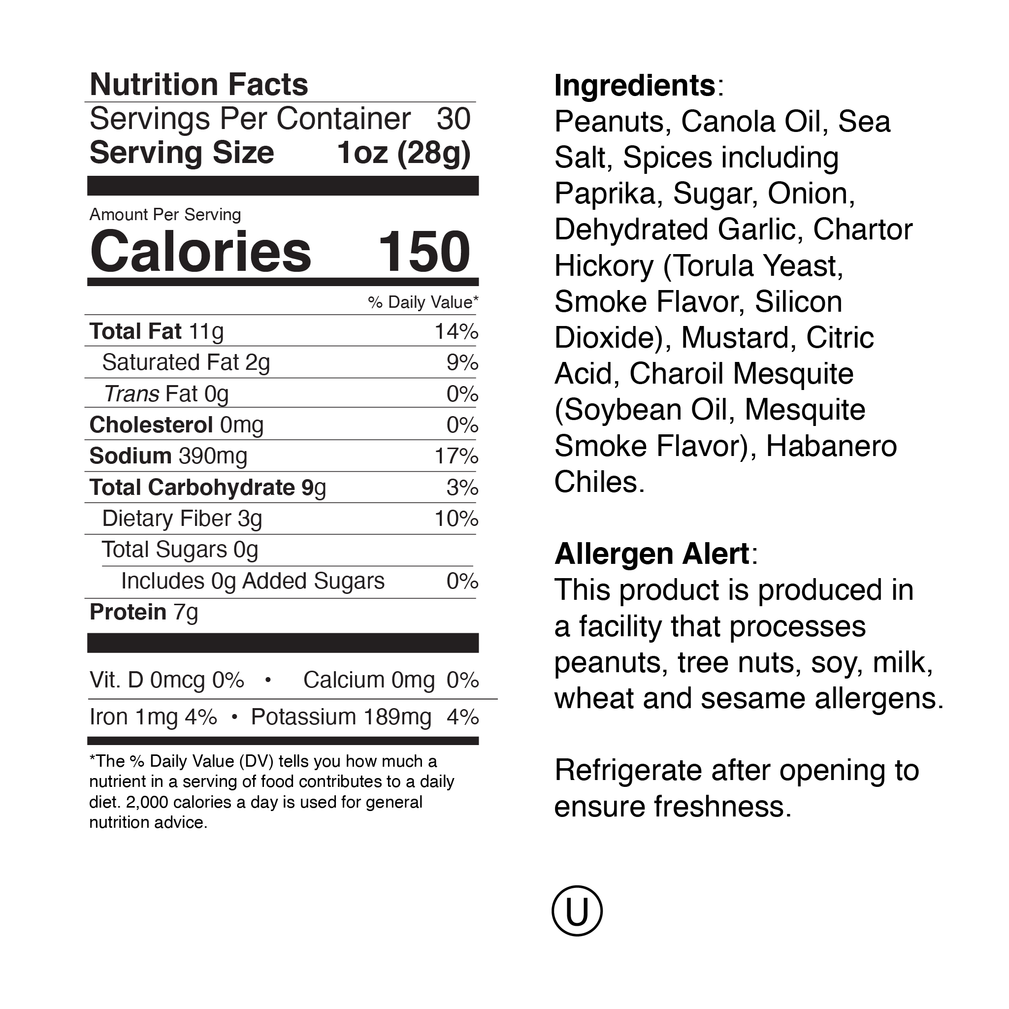 Sans Souci Labels San Souci Large Jar Nutrition Info