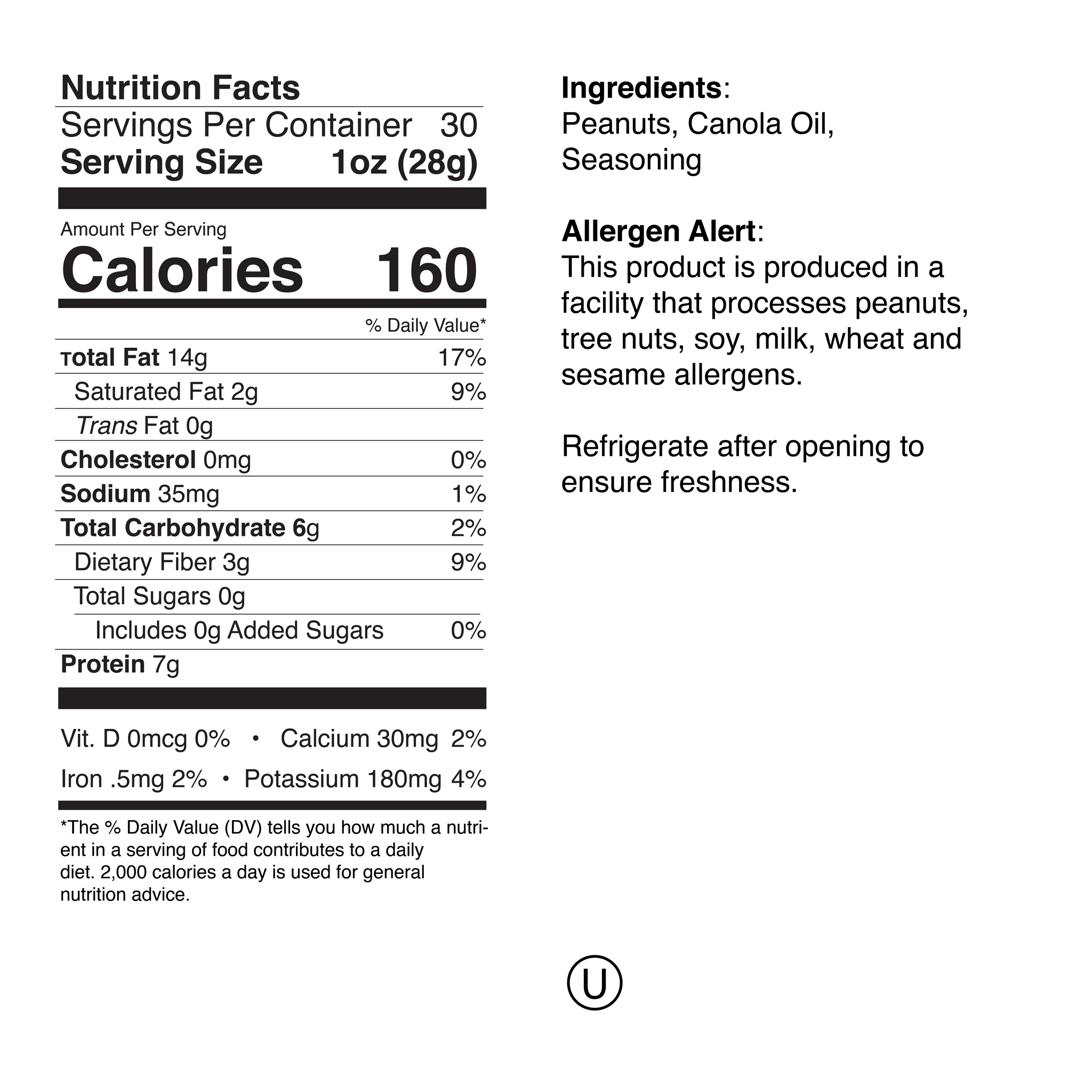 Dill Pickle Large Jar Nutrition Info