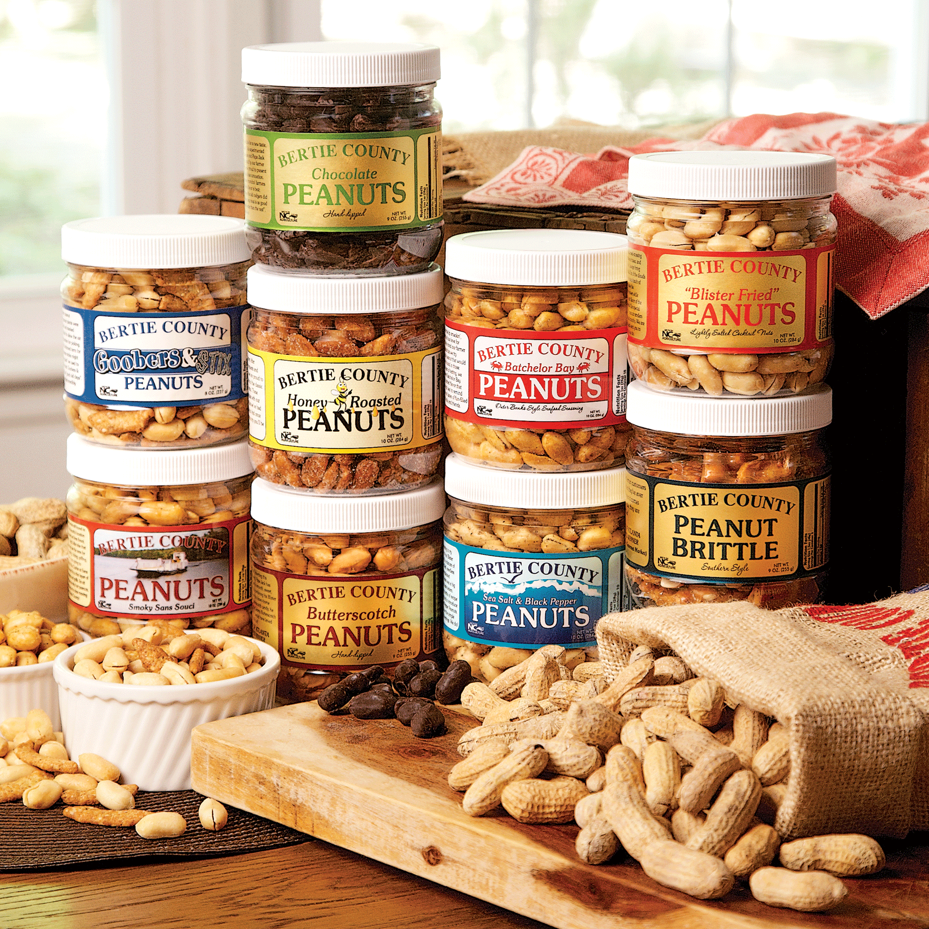 An array of peanut-related products from Bertie County