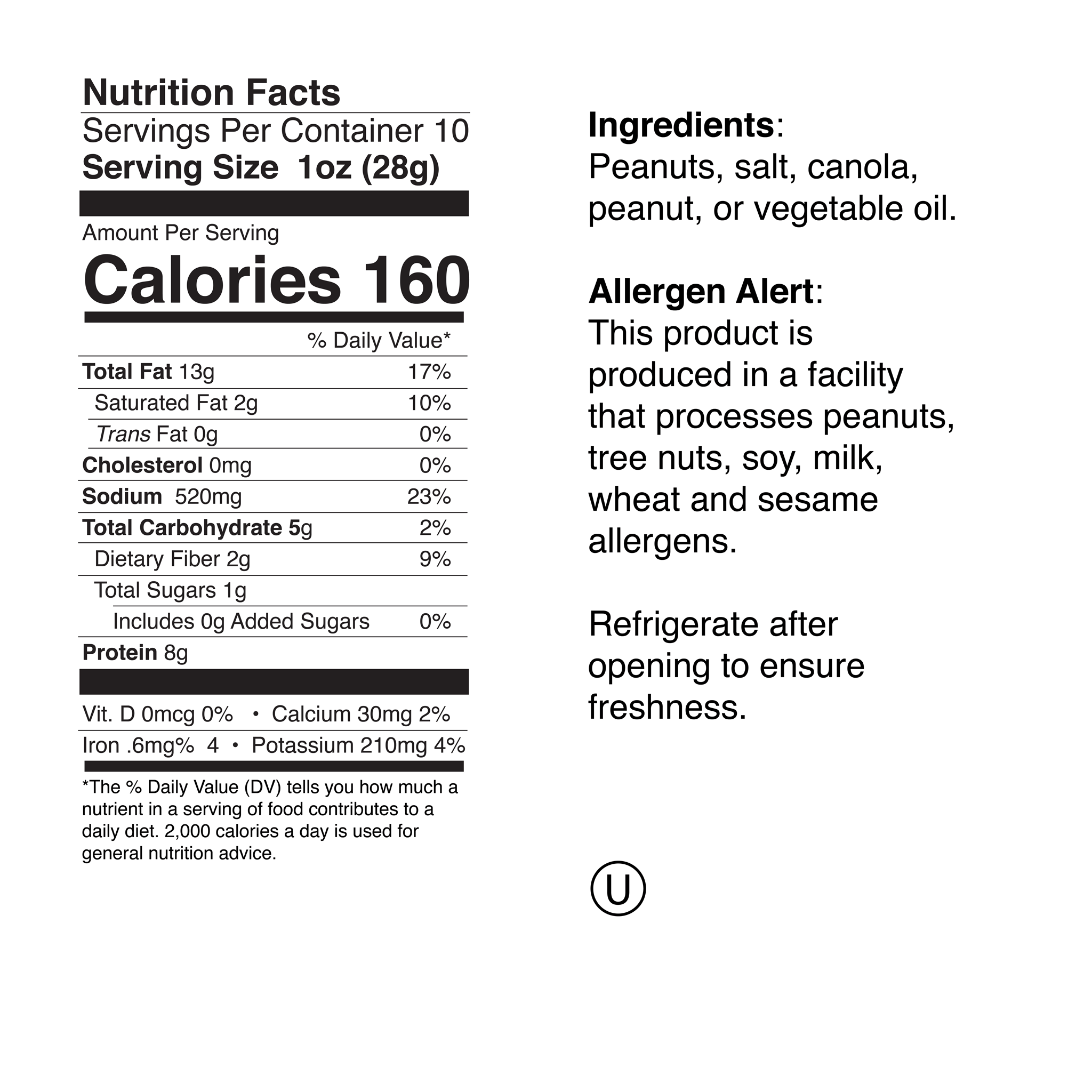 Roanoke Redskins Small Jar Nutrition Info
